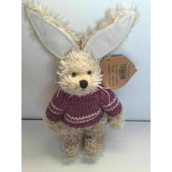 1997 Heartfelt Bunny Rabbit by Julia Shi Collectibles Stuffed Animal Plush Toy - Picture 3 of 11